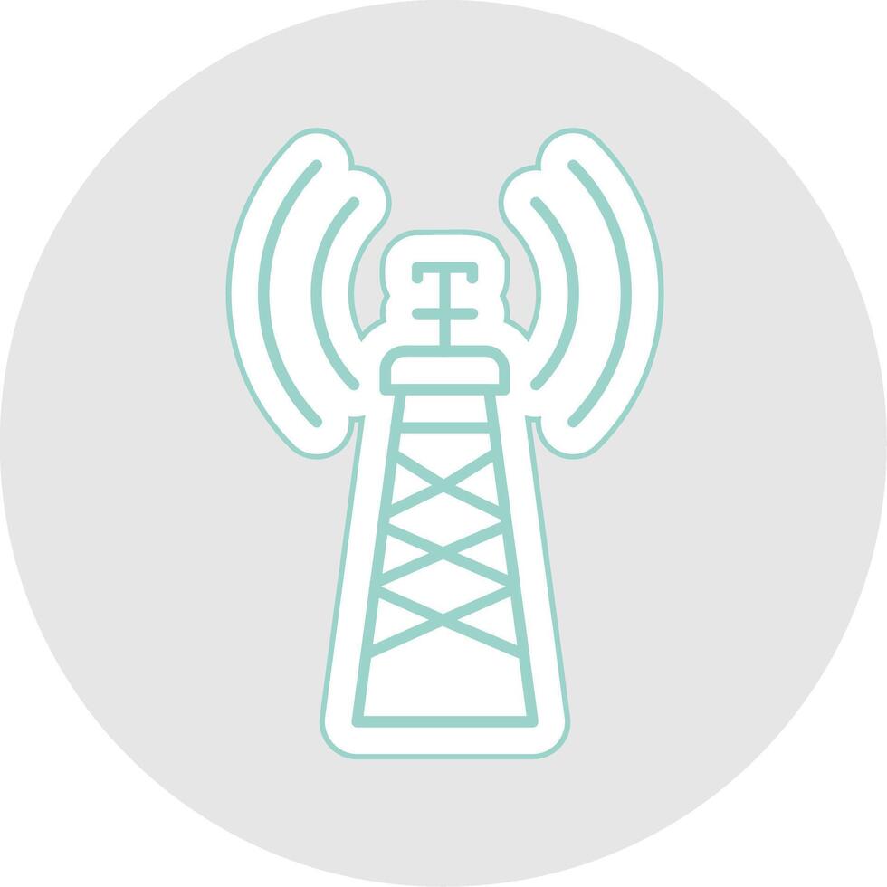 Signal Tower Line Sticker Multicolor Icon vector