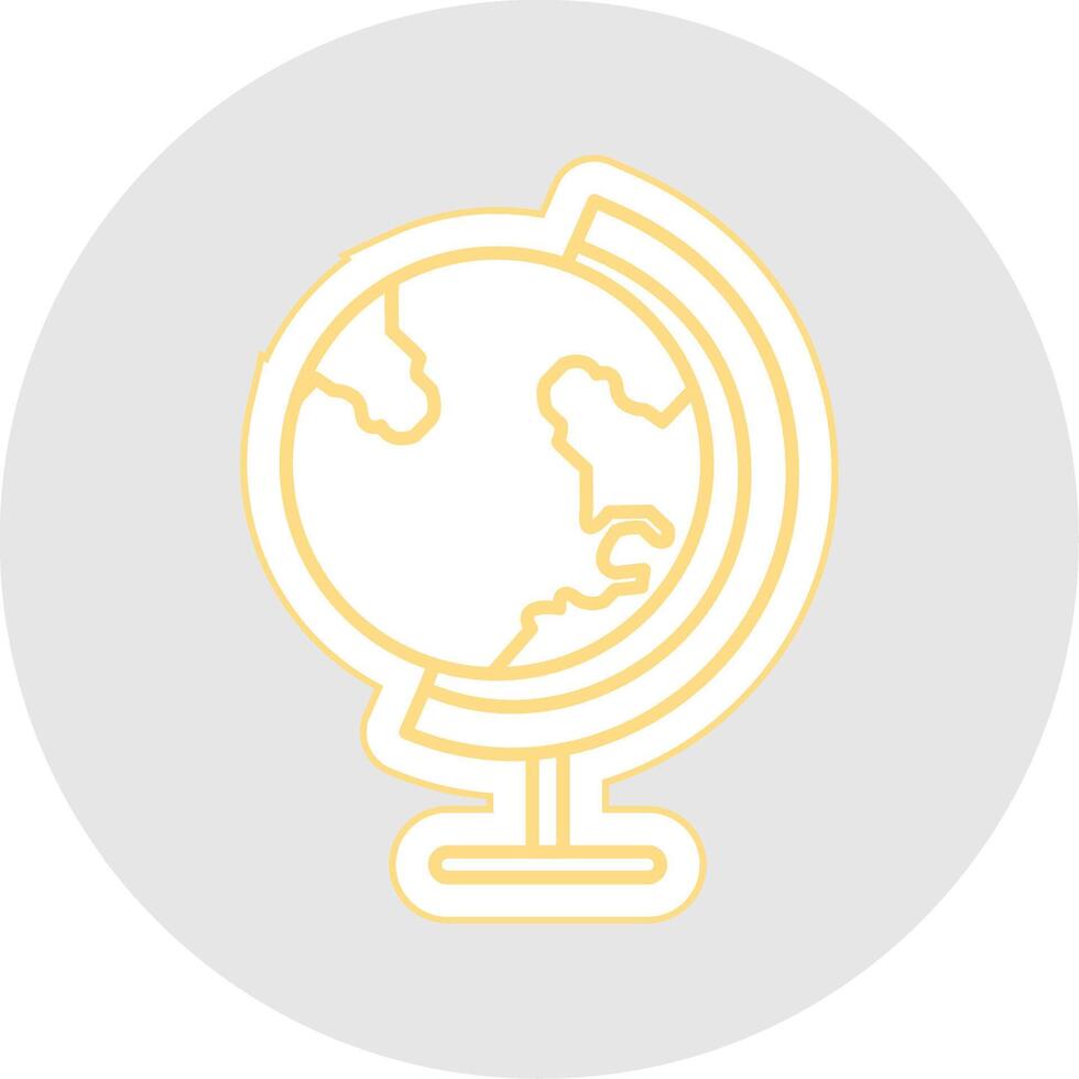 Earth Globe Line Sticker Multicolor Icon vector