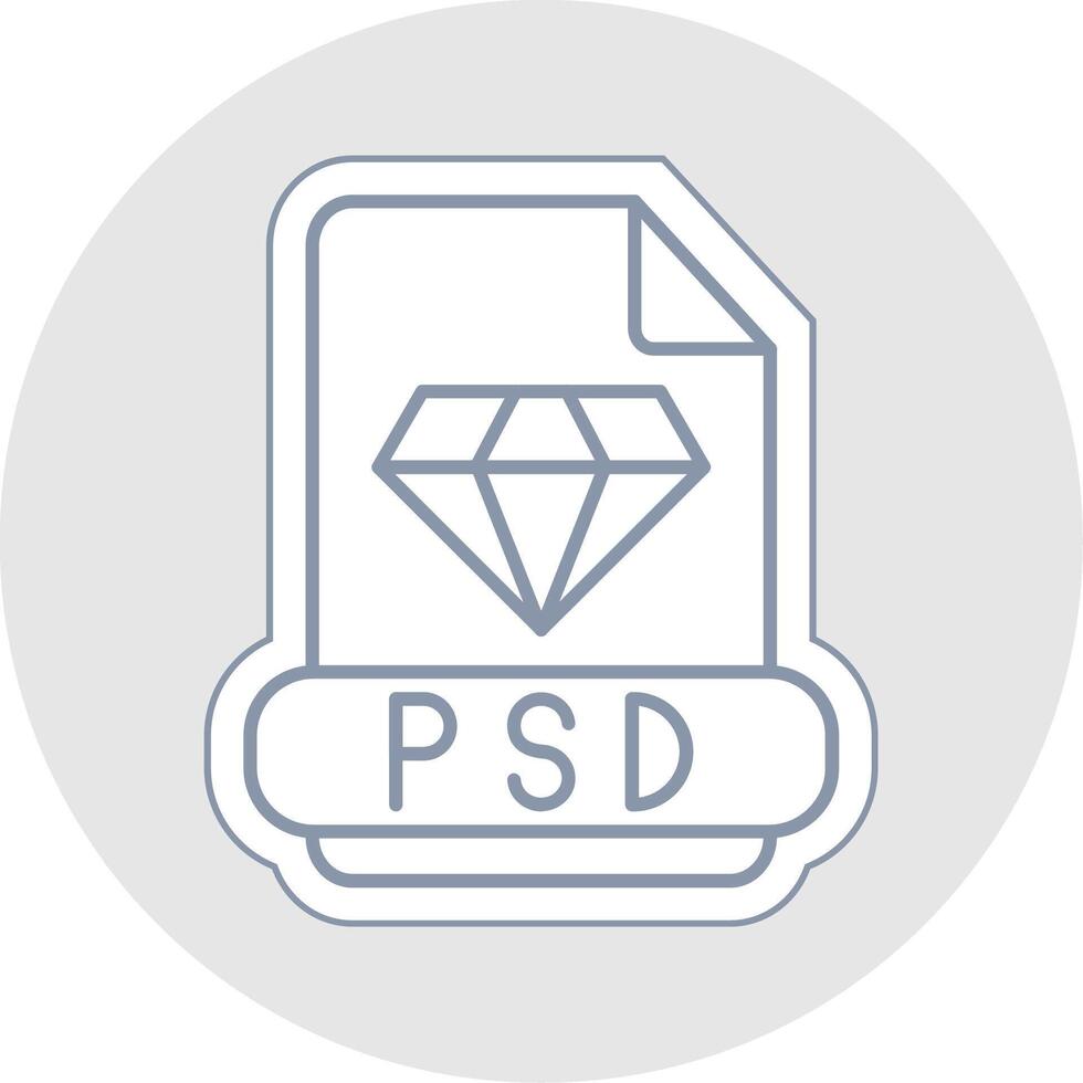 Psd Line Sticker Multicolor Icon vector
