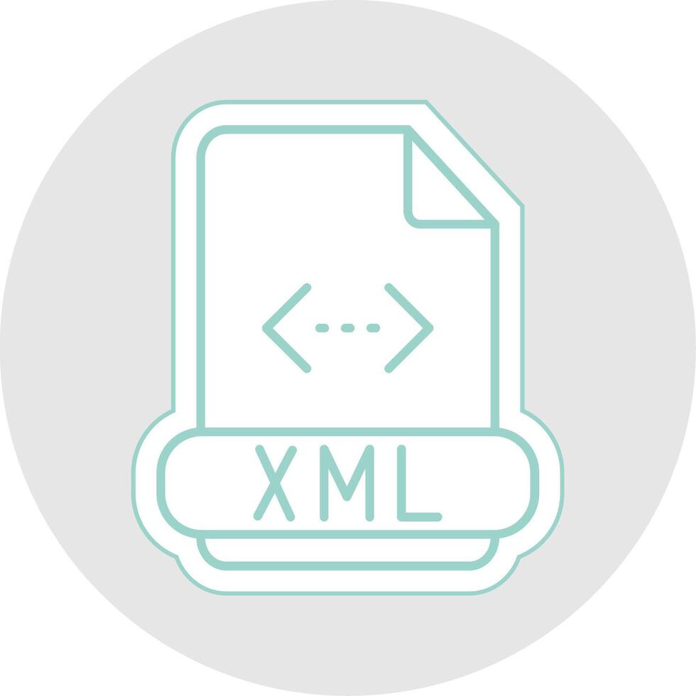 Xml Line Sticker Multicolor Icon vector