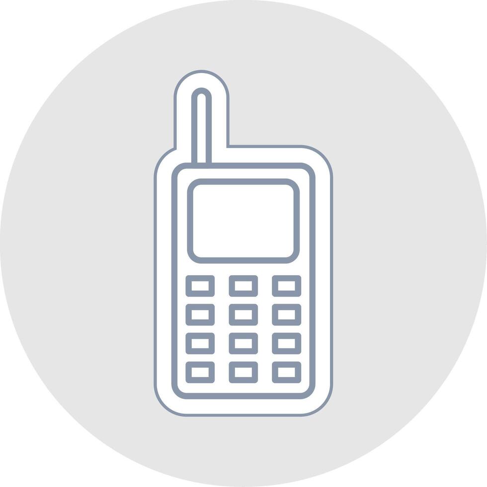 Walkie Talkie Line Sticker Multicolor Icon vector