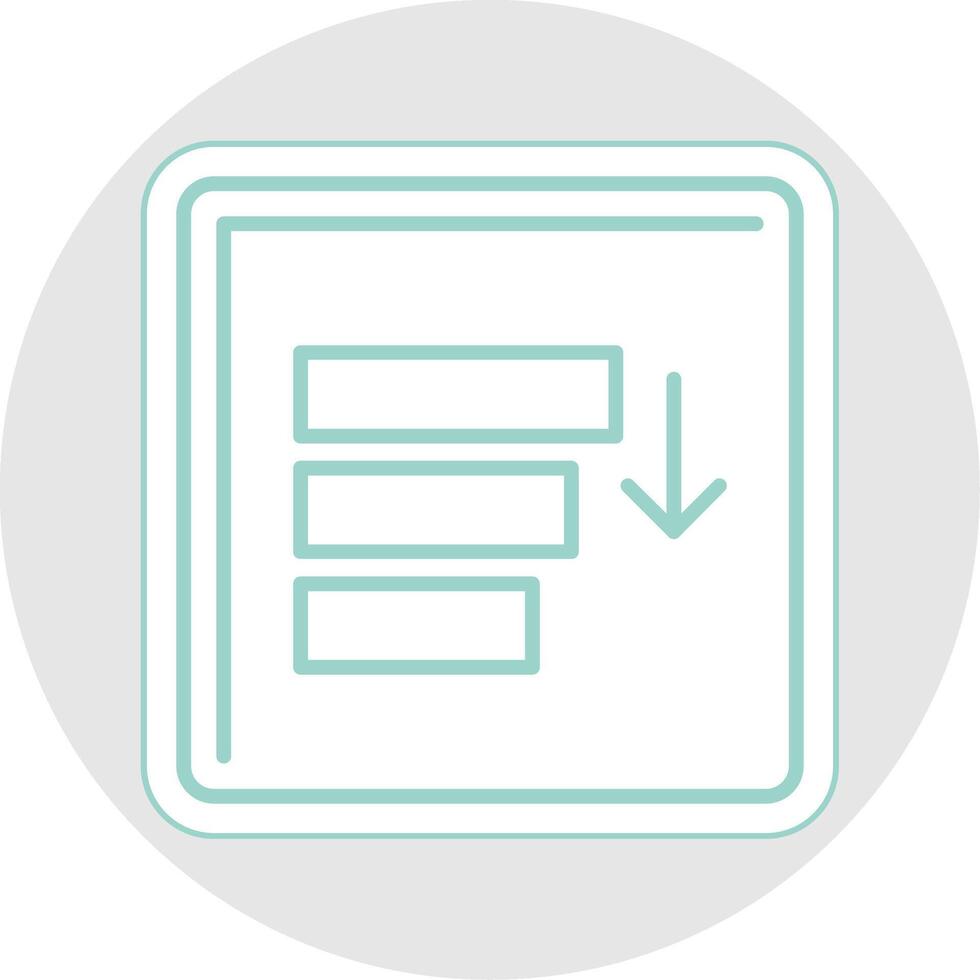 Sort Line Sticker Multicolor Icon vector