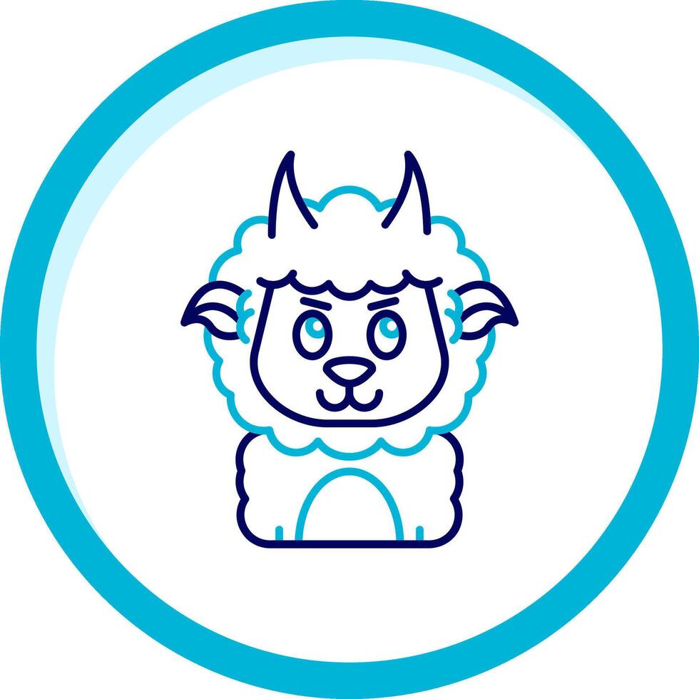 Demon Two Color Blue Circle Icon vector