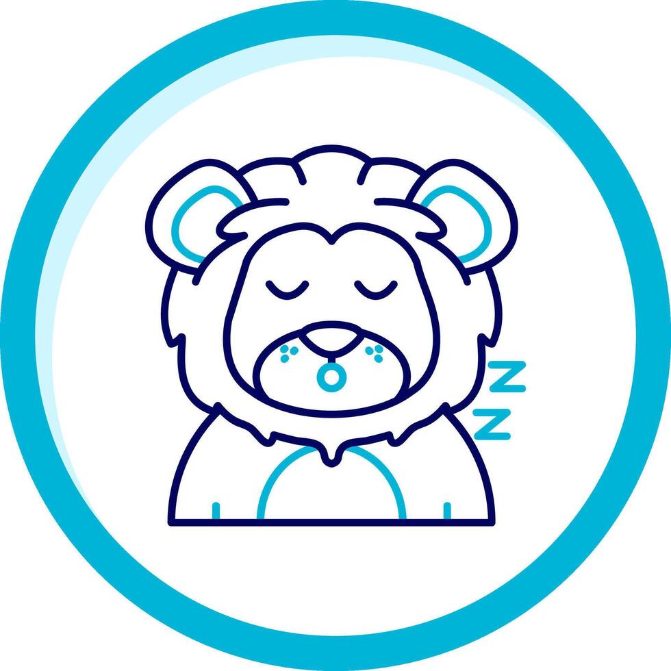 Sleep Two Color Blue Circle Icon vector