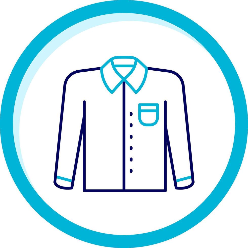 Formal shirt Two Color Blue Circle Icon vector