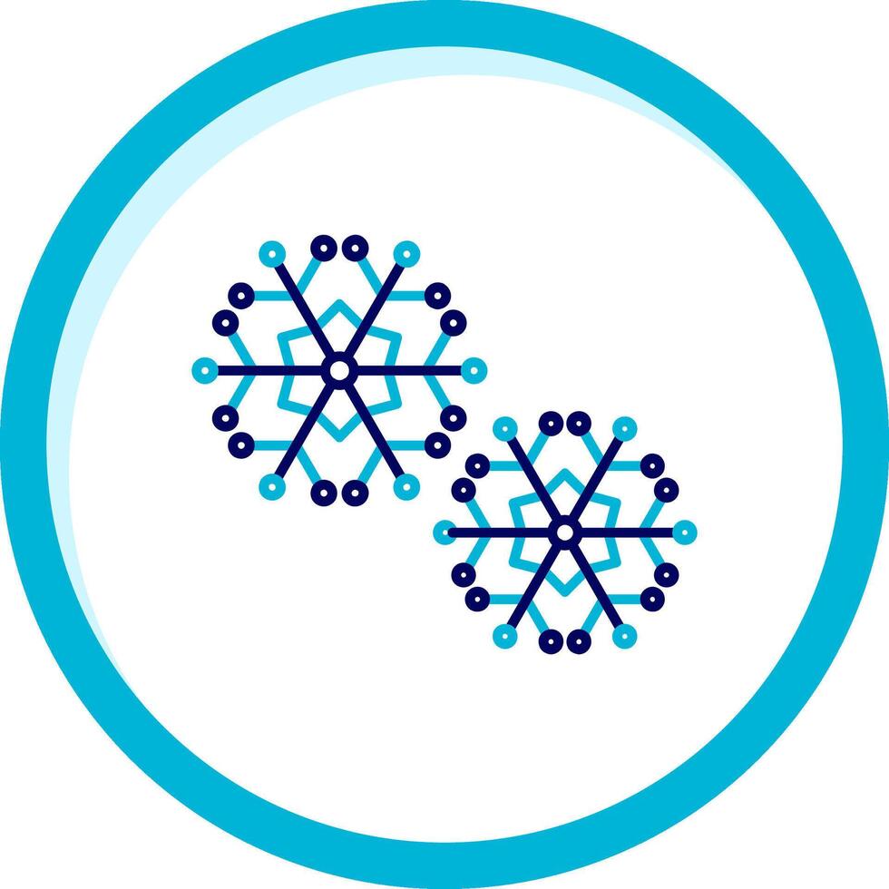 Snowflakes Two Color Blue Circle Icon vector