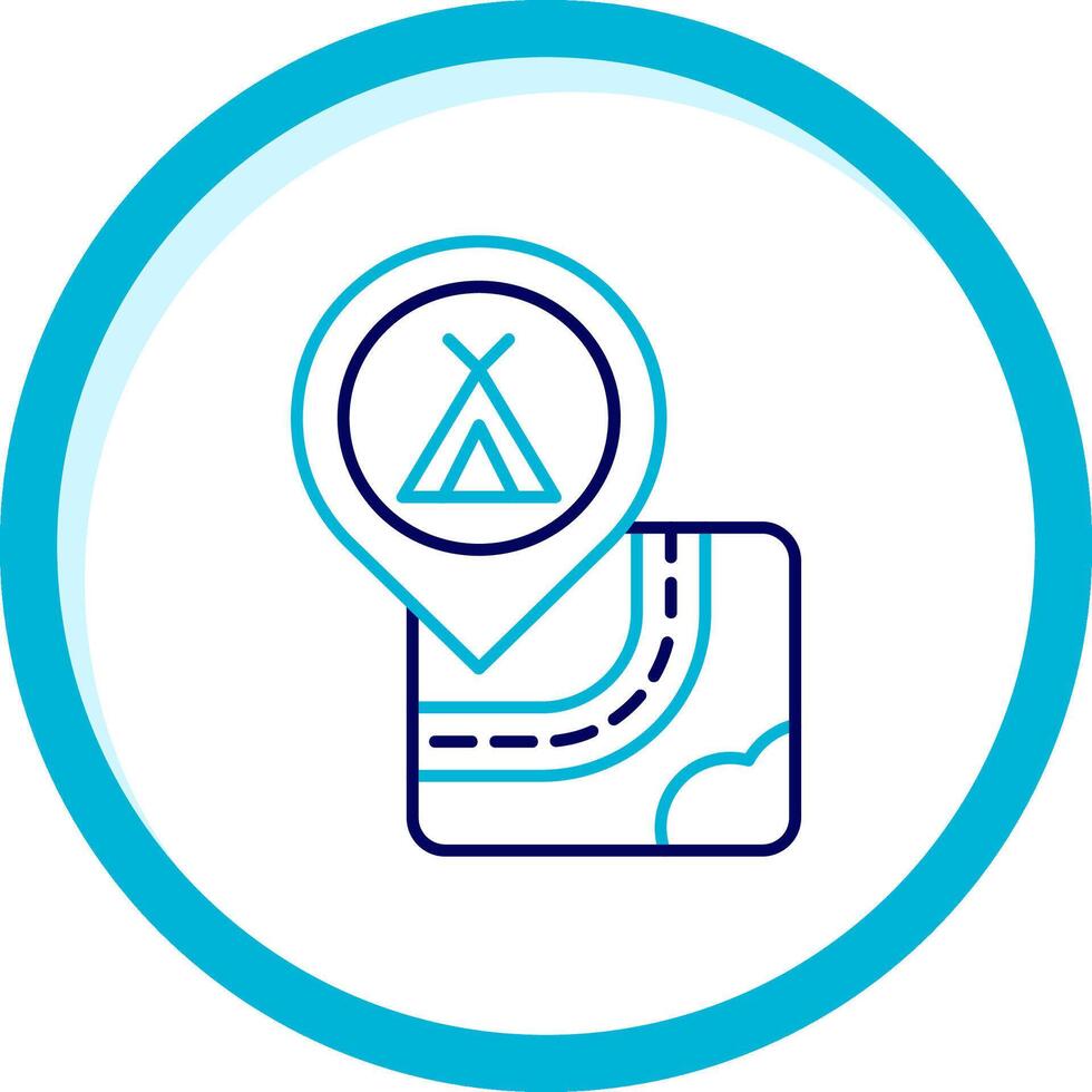 Caming Two Color Blue Circle Icon vector