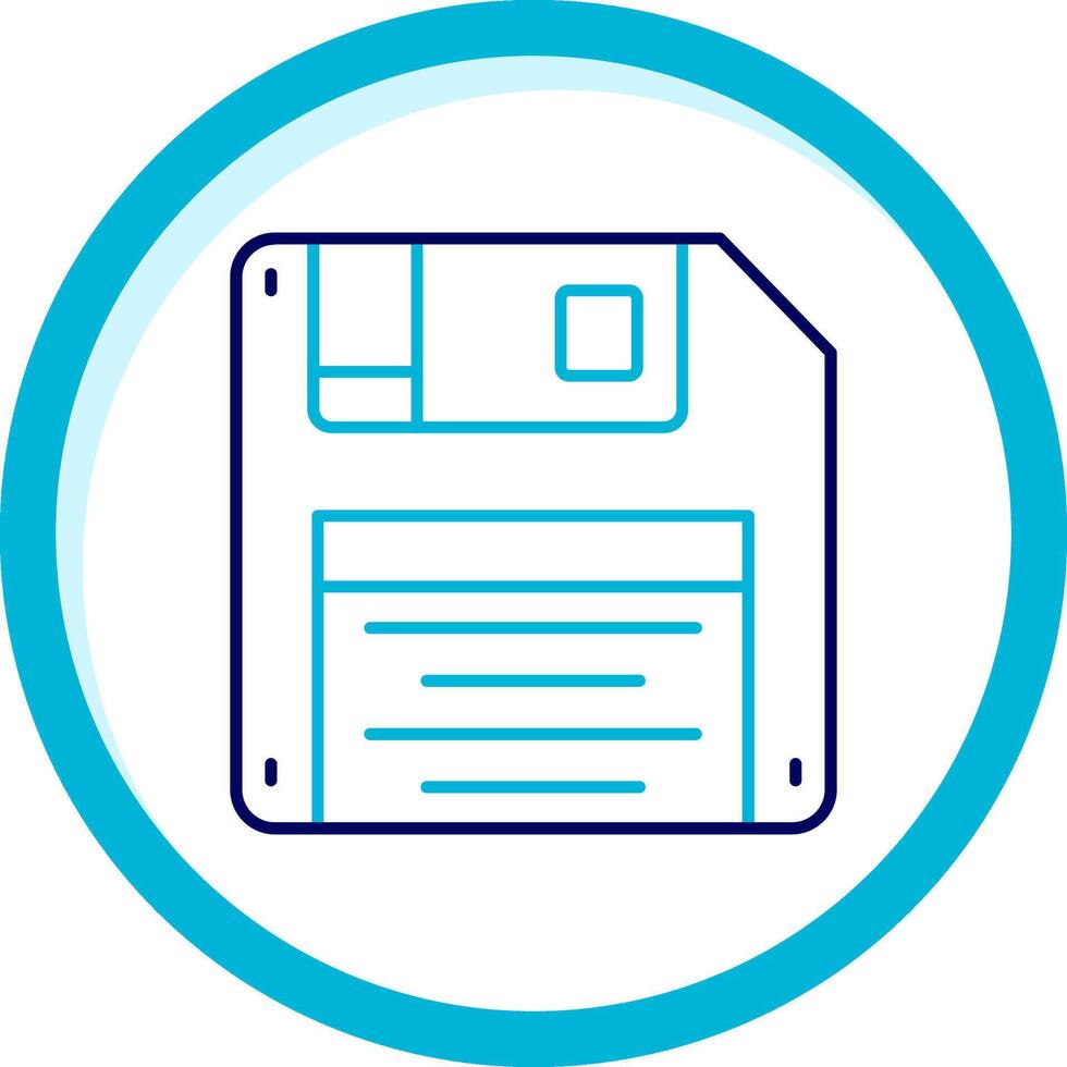 Floppy disk Two Color Blue Circle Icon vector