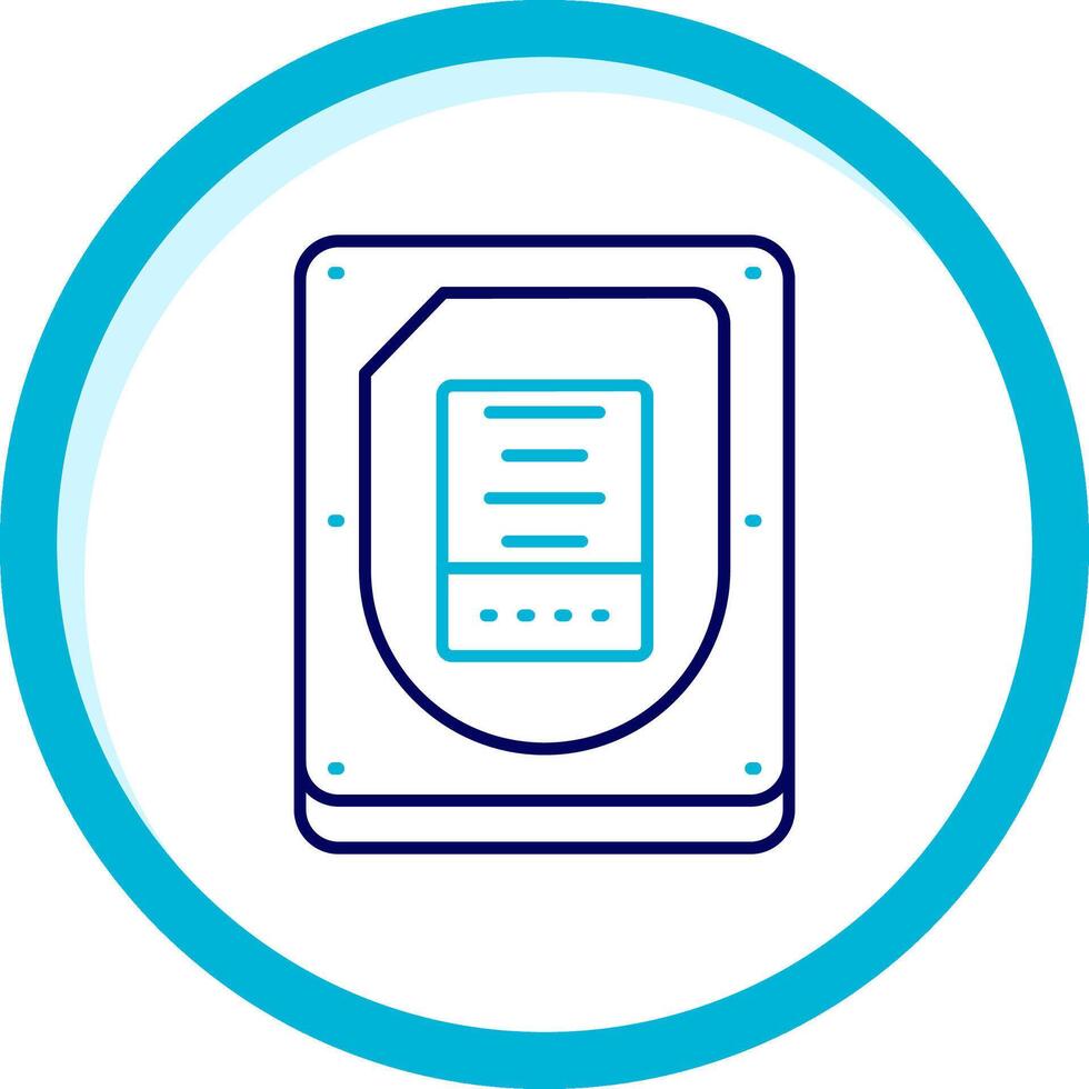 Disk Two Color Blue Circle Icon vector