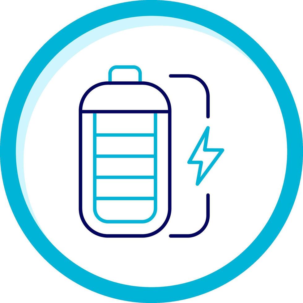 Battery Two Color Blue Circle Icon vector