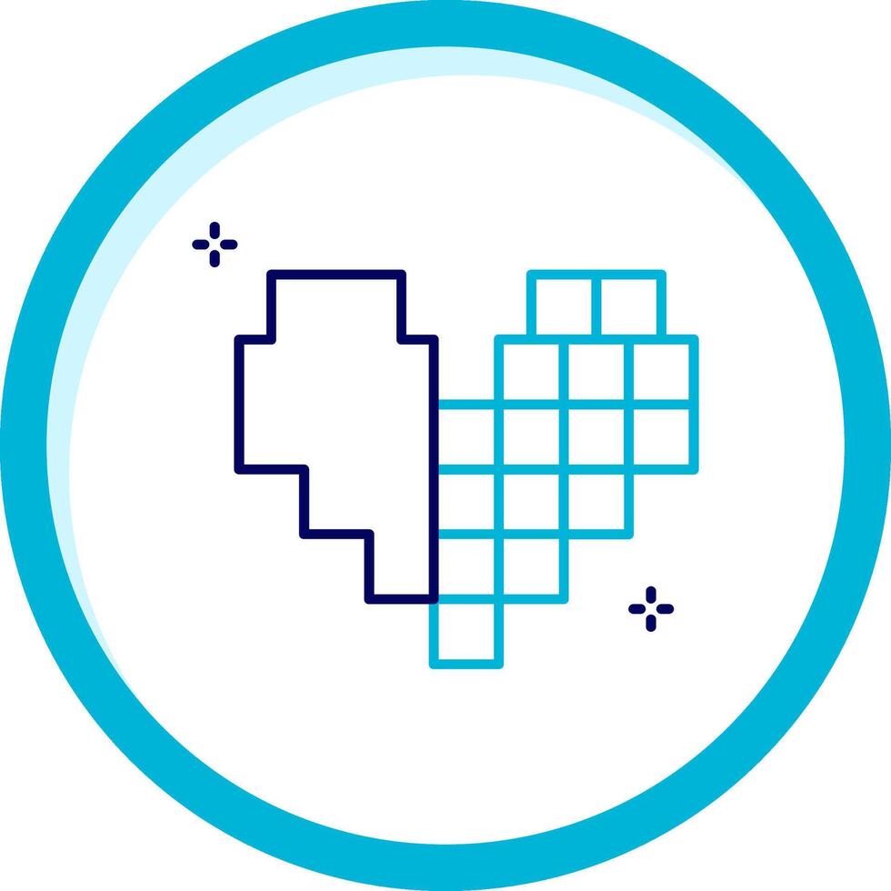 Pixel Two Color Blue Circle Icon vector