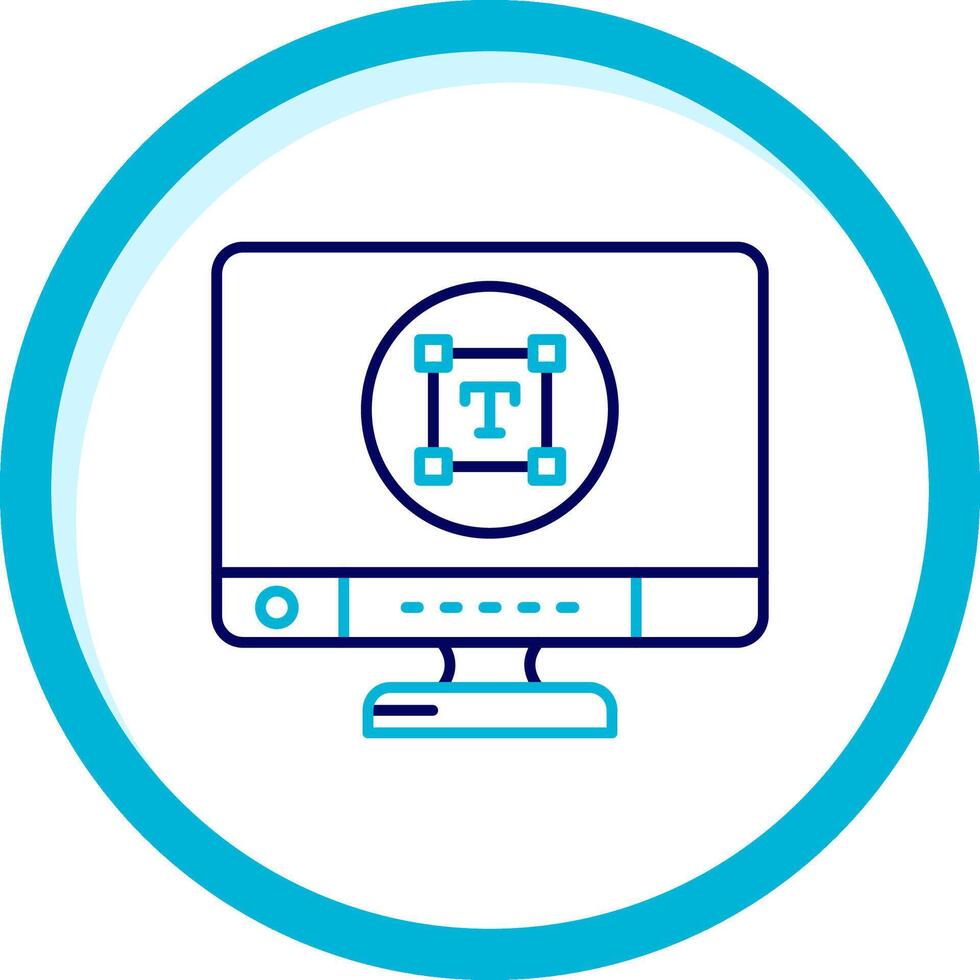 Type Two Color Blue Circle Icon vector