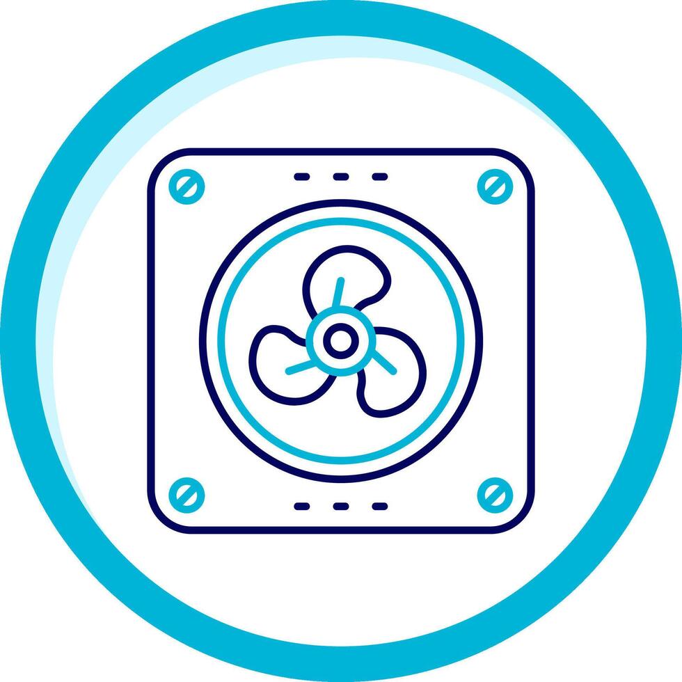 extractor dos color azul circulo icono vector
