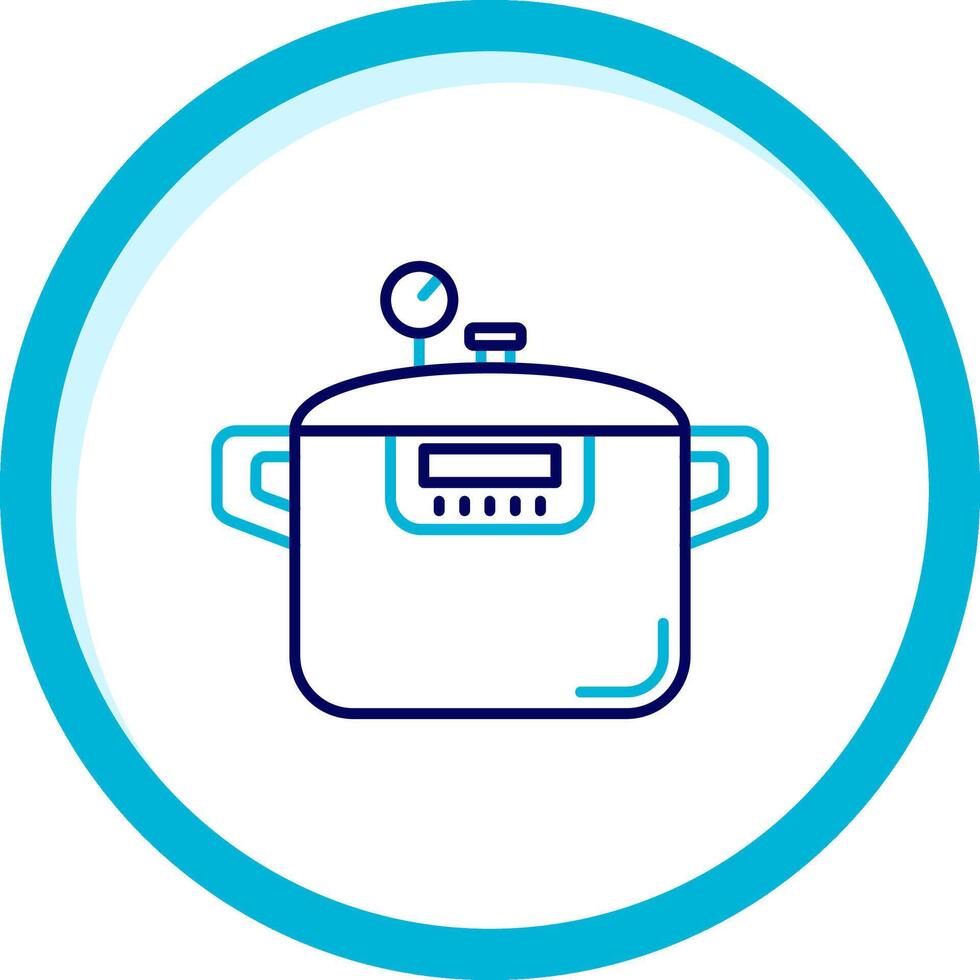 Pressure cooker Two Color Blue Circle Icon vector