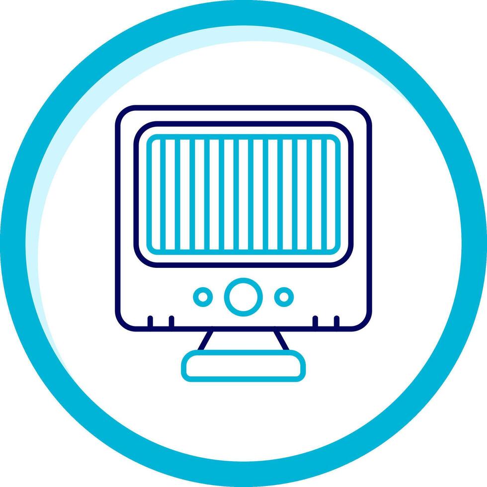Heater Two Color Blue Circle Icon vector