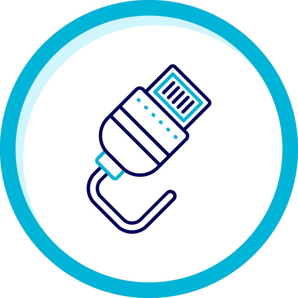 Lightning cable Two Color Blue Circle Icon vector