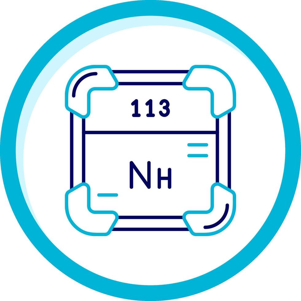 Nihonium Two Color Blue Circle Icon vector