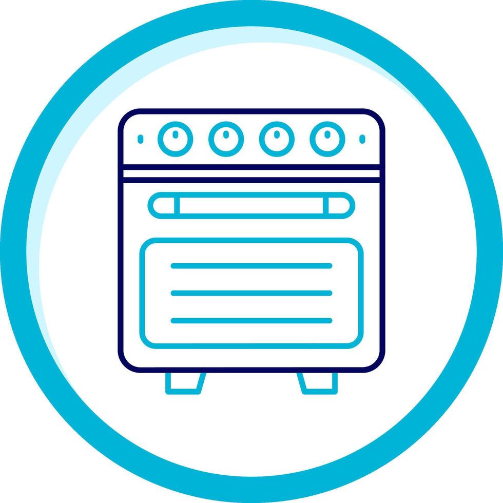 Oven Two Color Blue Circle Icon vector