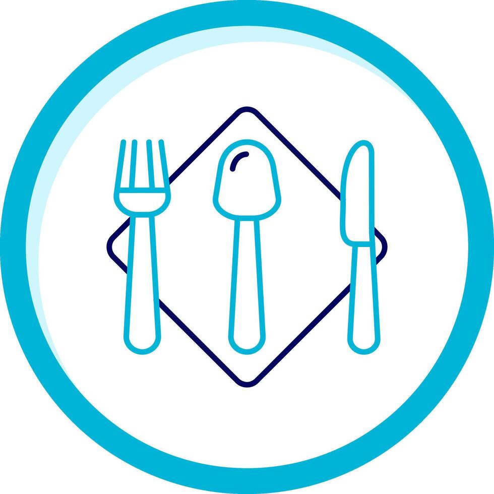 Cutlery Two Color Blue Circle Icon vector