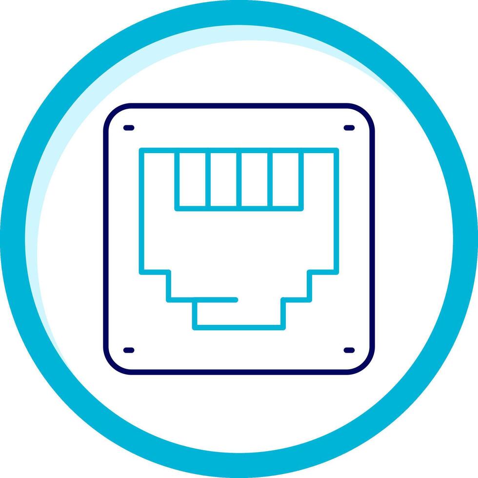 Ethernet Two Color Blue Circle Icon vector