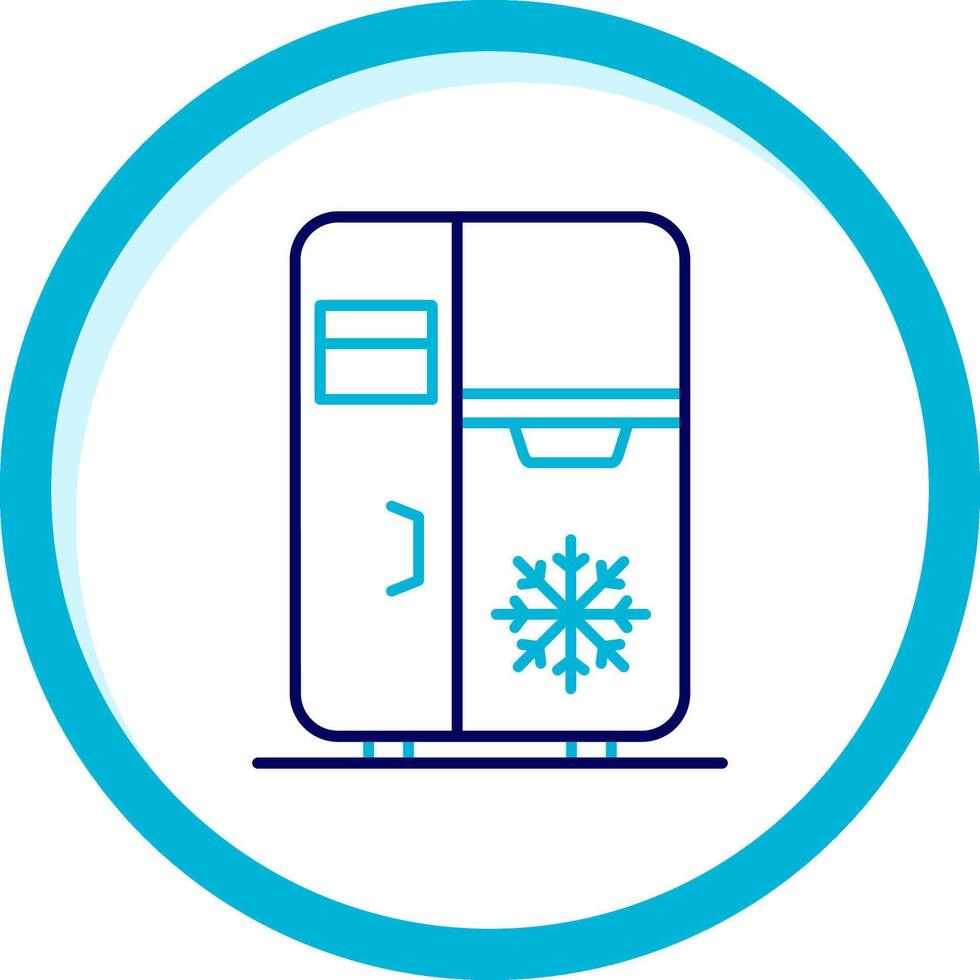 Refrigerator Two Color Blue Circle Icon vector