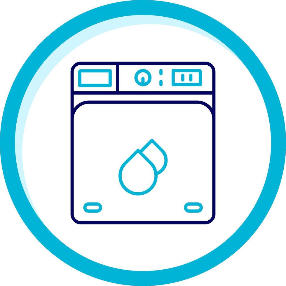 Laundry Two Color Blue Circle Icon vector