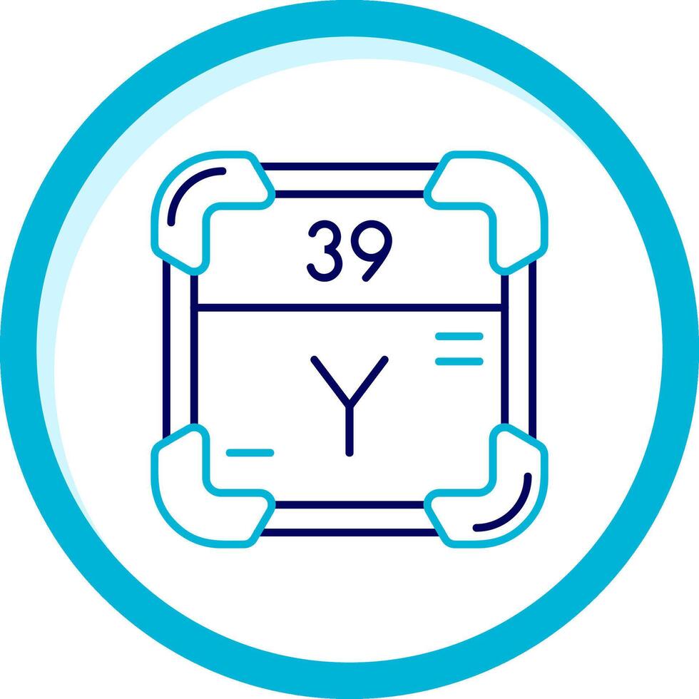 Yttrium Two Color Blue Circle Icon vector