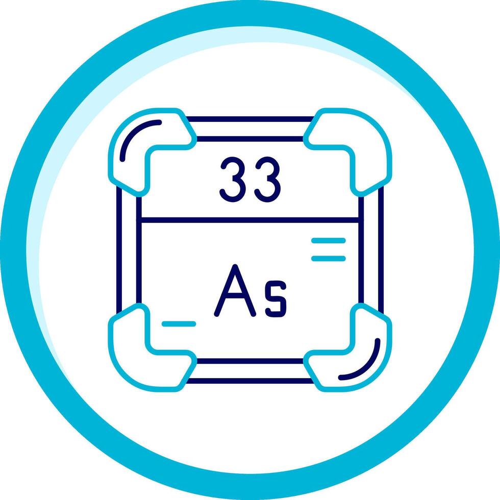 arsénico dos color azul circulo icono vector