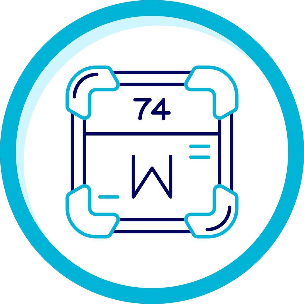 Tungsten Two Color Blue Circle Icon vector