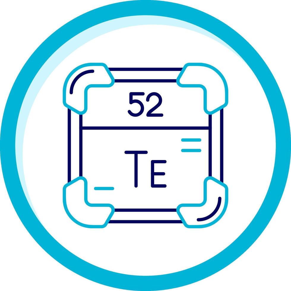 Tellurium Two Color Blue Circle Icon vector