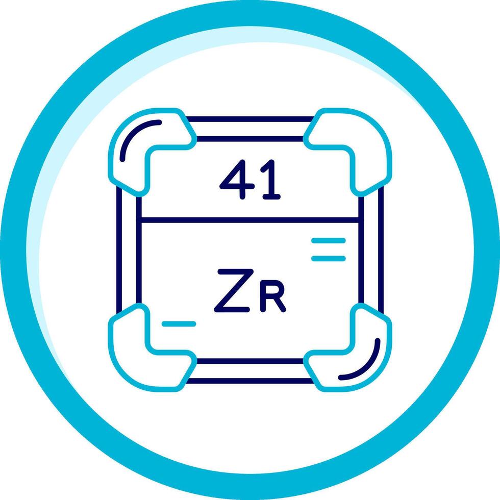 Zirconium Two Color Blue Circle Icon vector