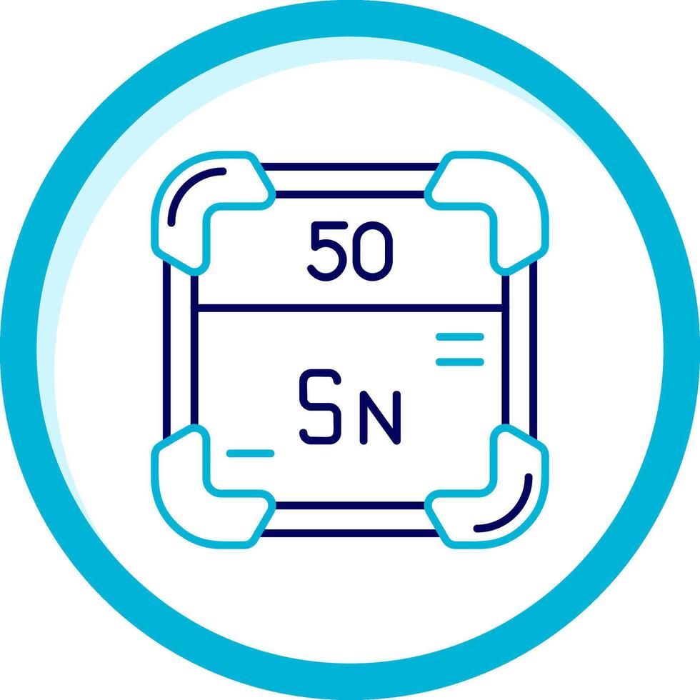 Tin Two Color Blue Circle Icon vector