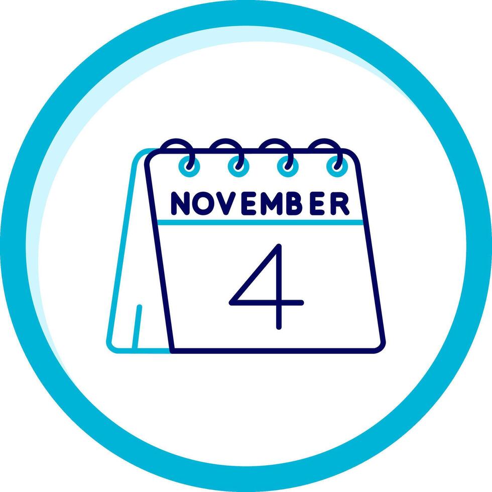 4to de noviembre dos color azul circulo icono vector