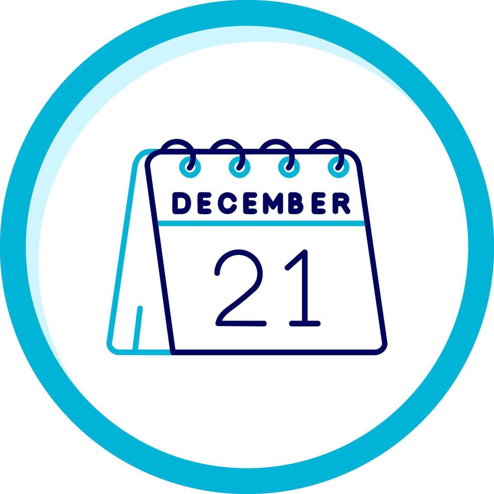 21st of December Two Color Blue Circle Icon vector