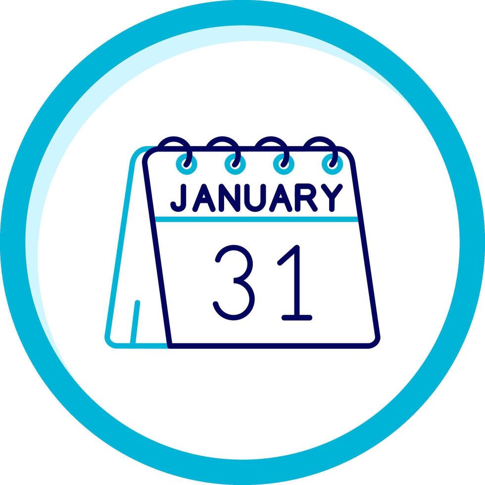 31st of January Two Color Blue Circle Icon vector