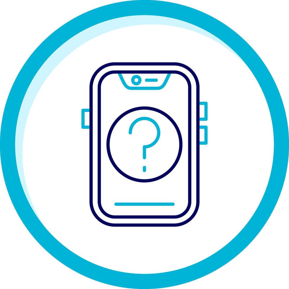 Question Two Color Blue Circle Icon vector