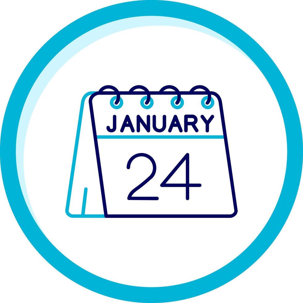 24th of January Two Color Blue Circle Icon vector