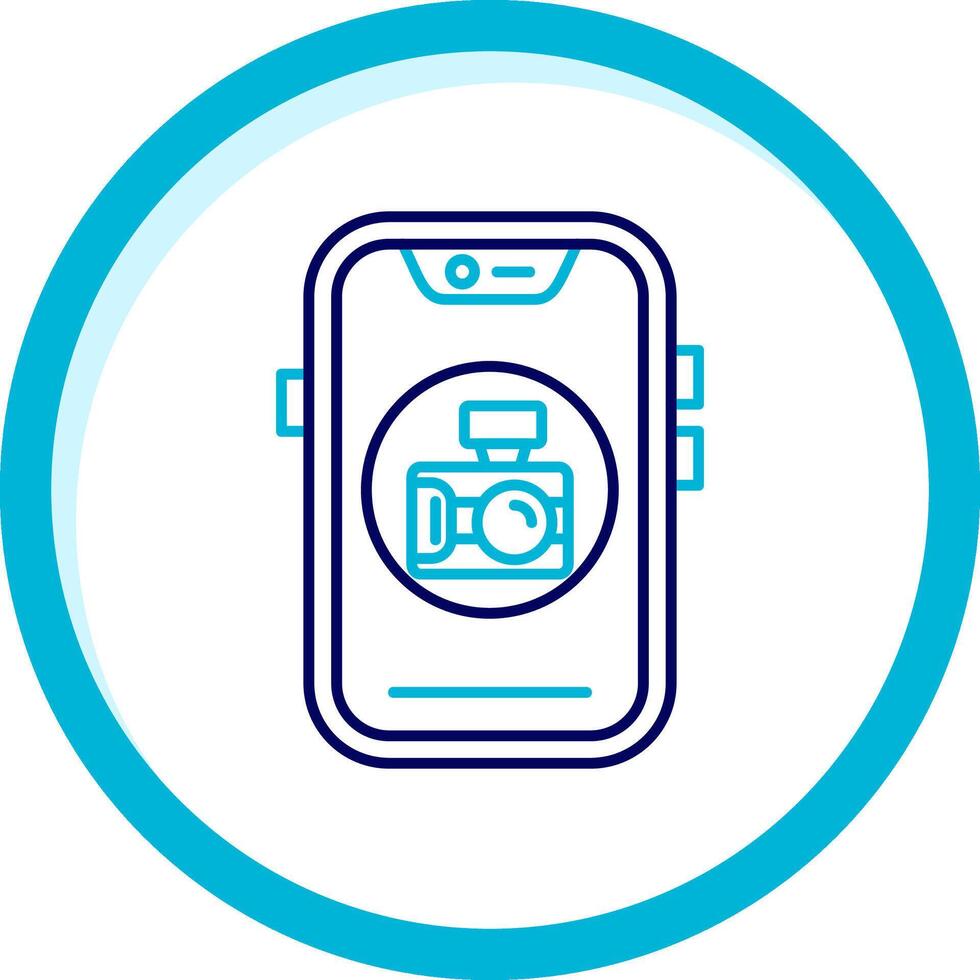 Camera Two Color Blue Circle Icon vector