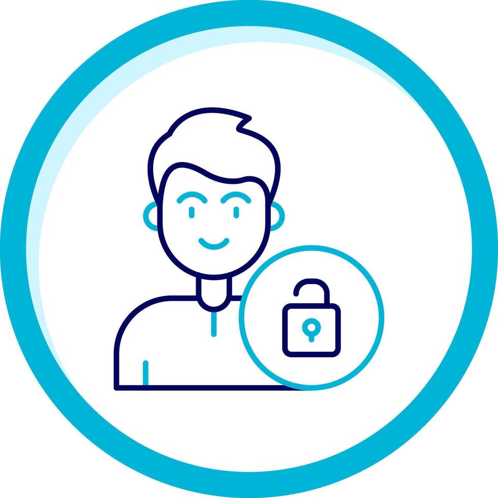 Unlock Two Color Blue Circle Icon vector