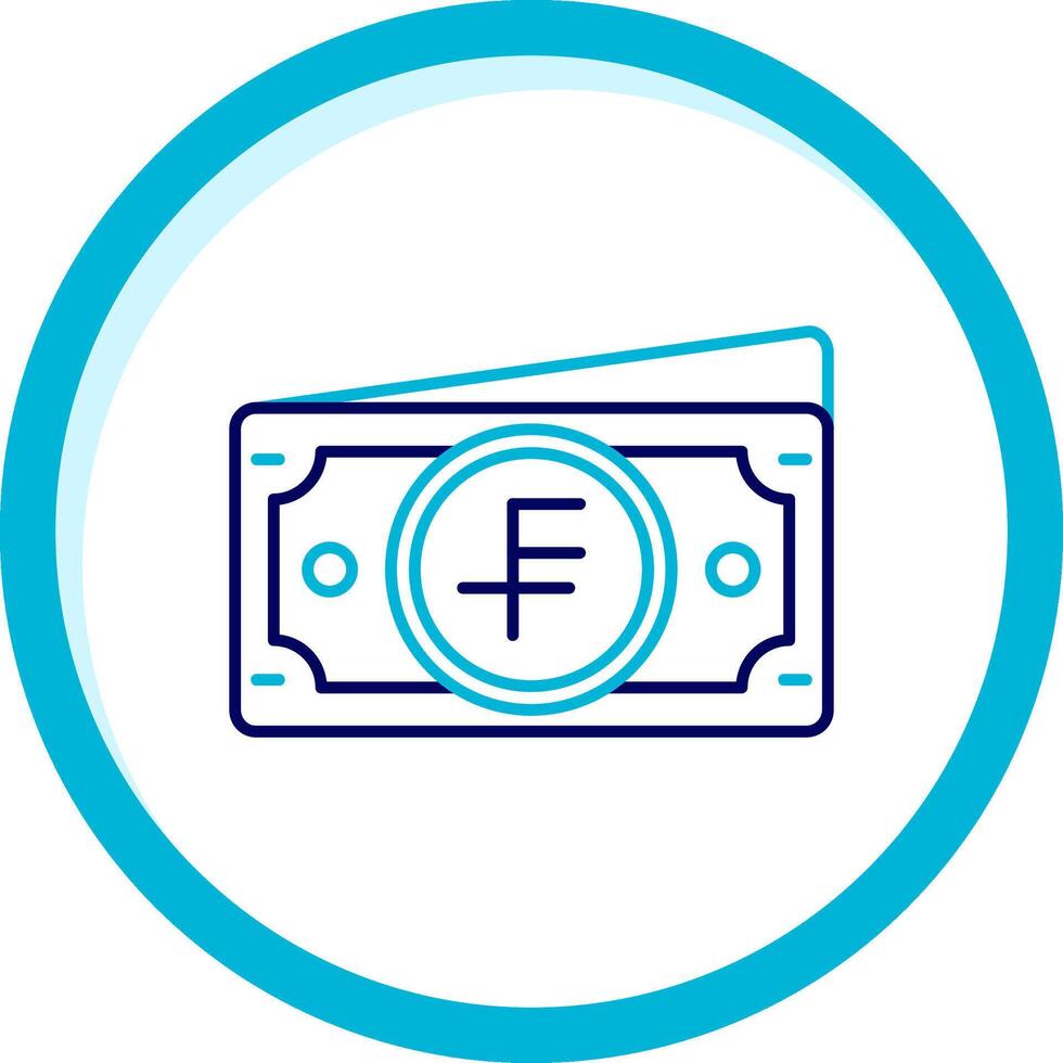 Swiss franc Two Color Blue Circle Icon vector