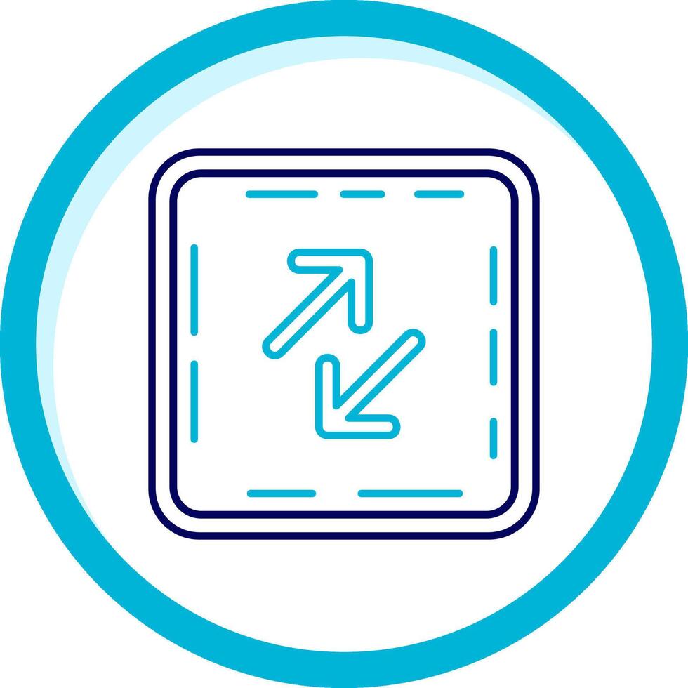 Swap Two Color Blue Circle Icon vector