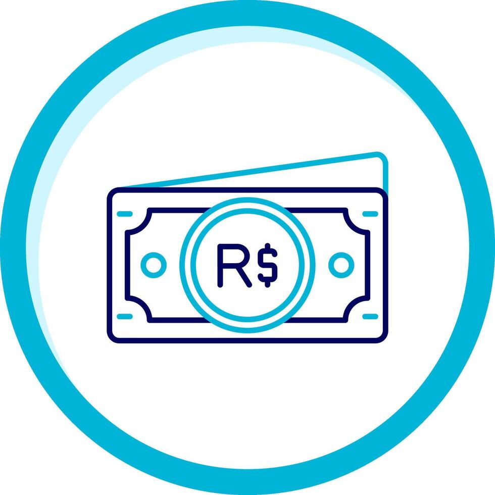 Brazilian real Two Color Blue Circle Icon vector