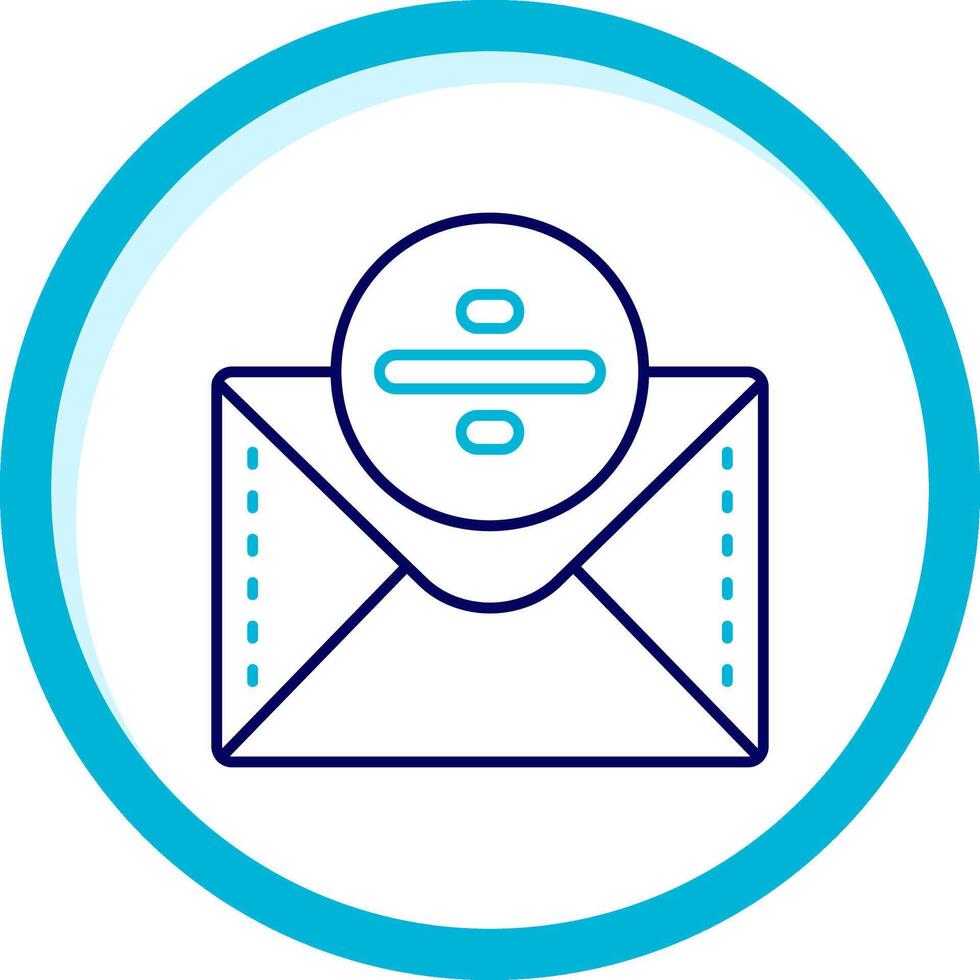 Divide Two Color Blue Circle Icon vector