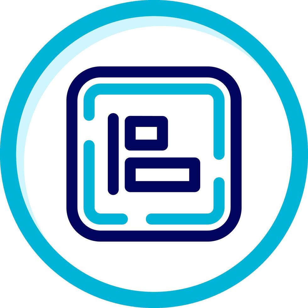 Right align Two Color Blue Circle Icon vector