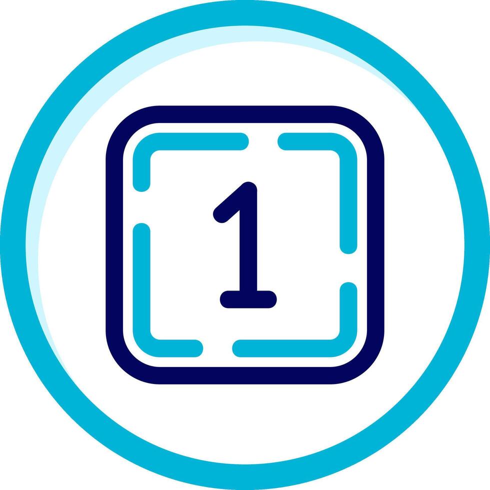 One Two Color Blue Circle Icon vector