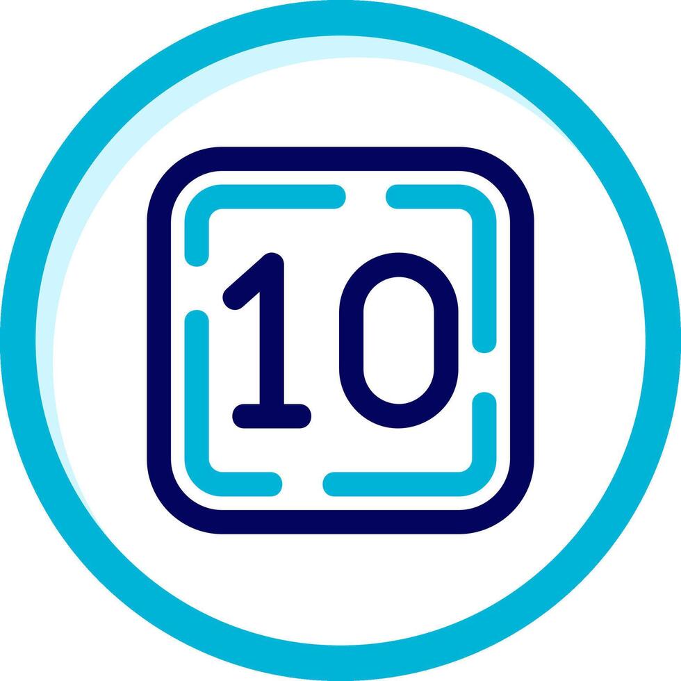 Ten Two Color Blue Circle Icon vector