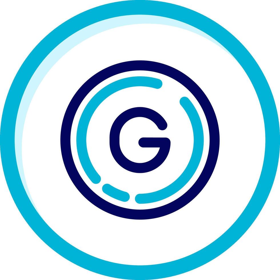 Letter g Two Color Blue Circle Icon vector