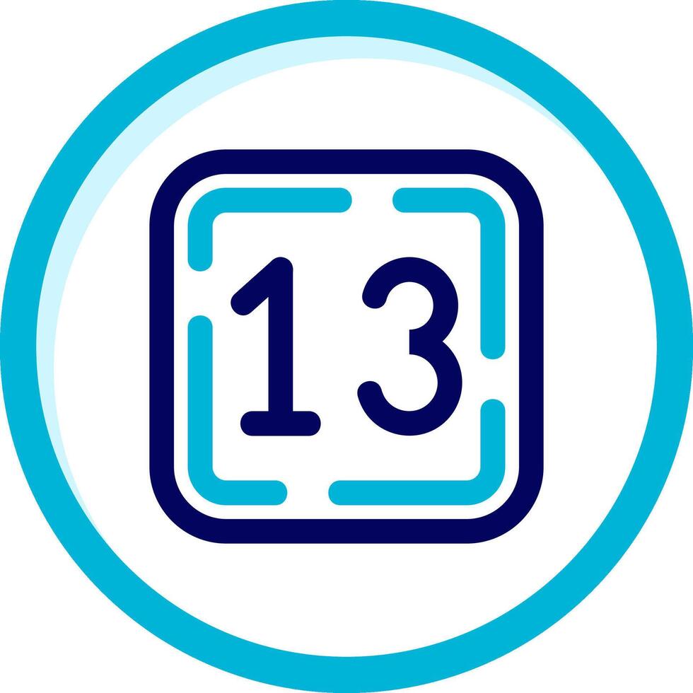 Thirteen Two Color Blue Circle Icon vector