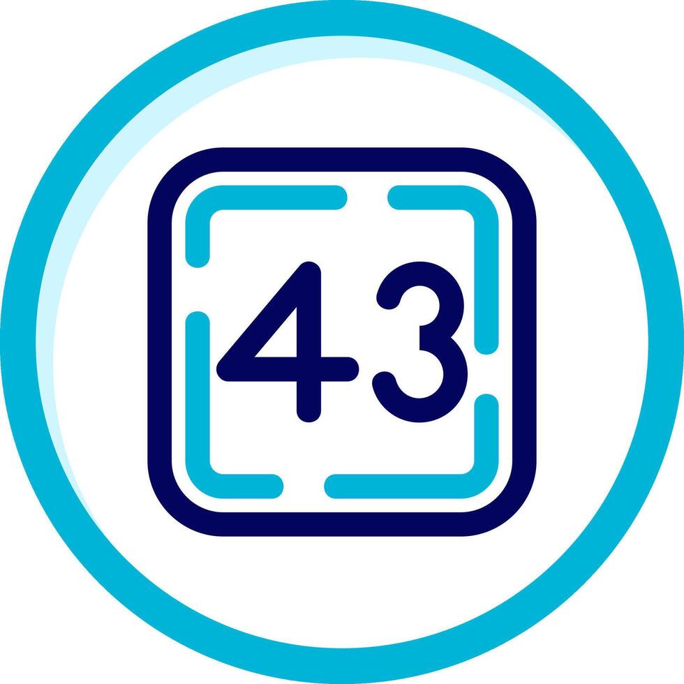 Forty Three Two Color Blue Circle Icon vector