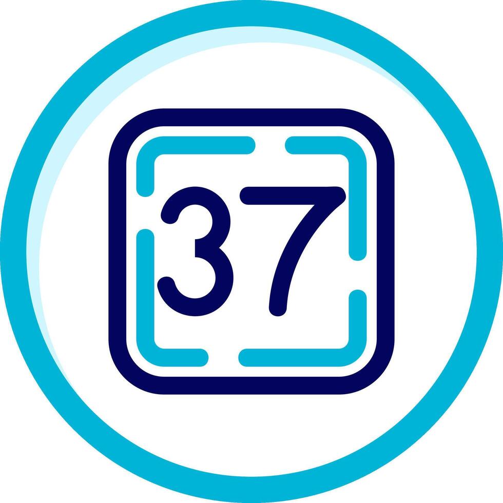 Thirty Seven Two Color Blue Circle Icon vector